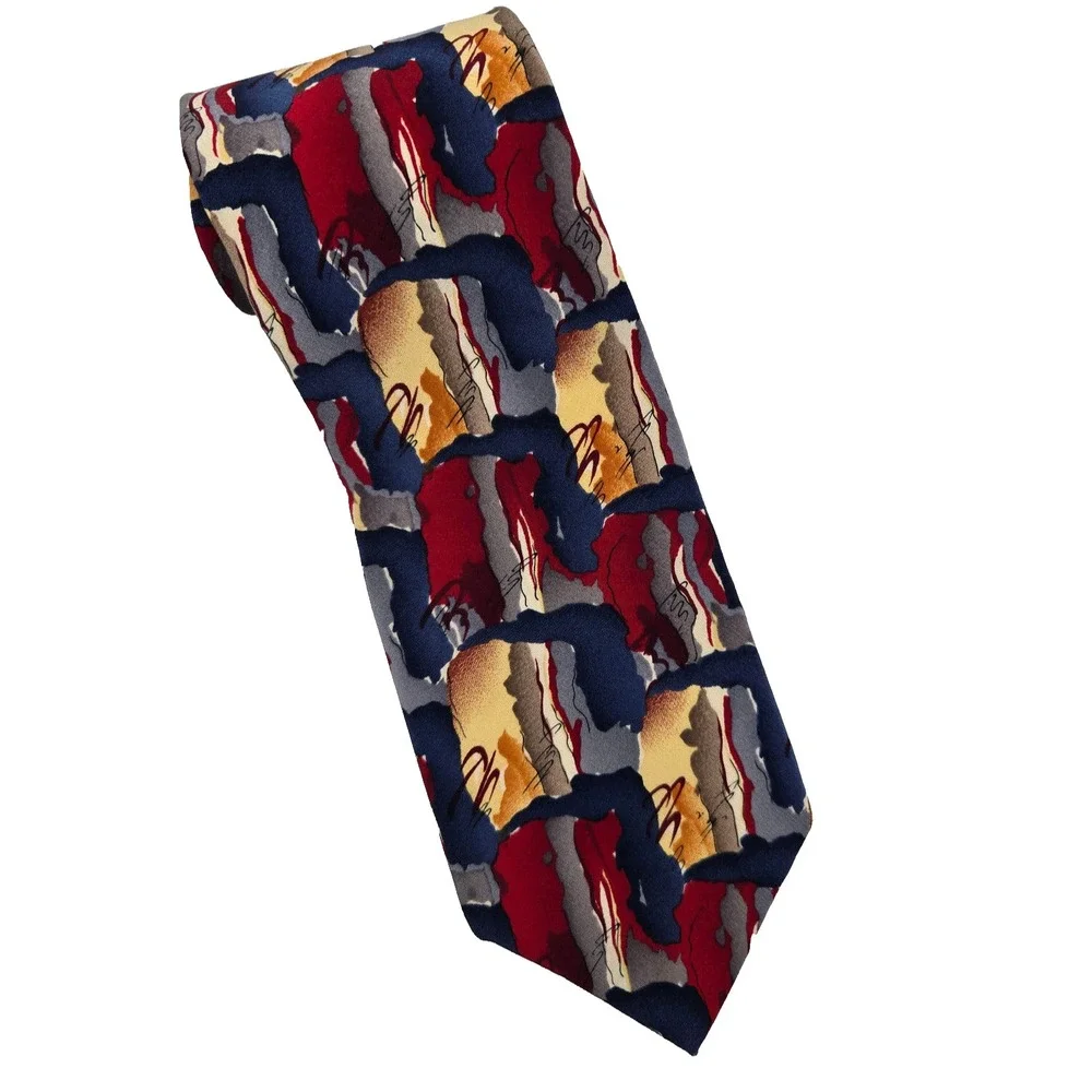J Garcia Necktie Abstract Colorful Silk Preppy Casual Classiccore Tie 55 x 33.75